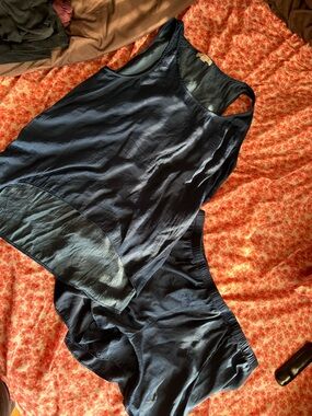 LOFT Navy Satin-Trim Sleep Shorts & Tank Set